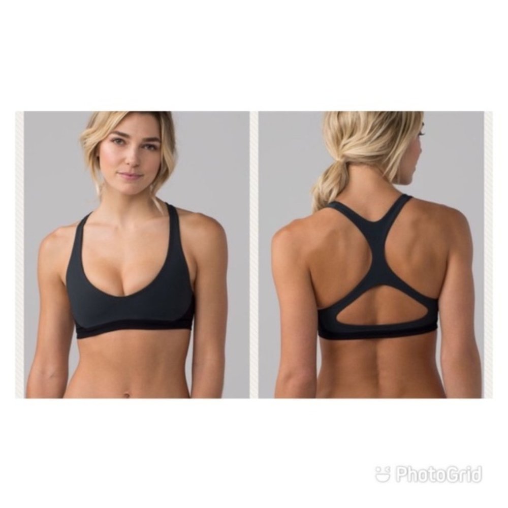 LULULEMON Athletica rare uncharted waters swim top black size 4